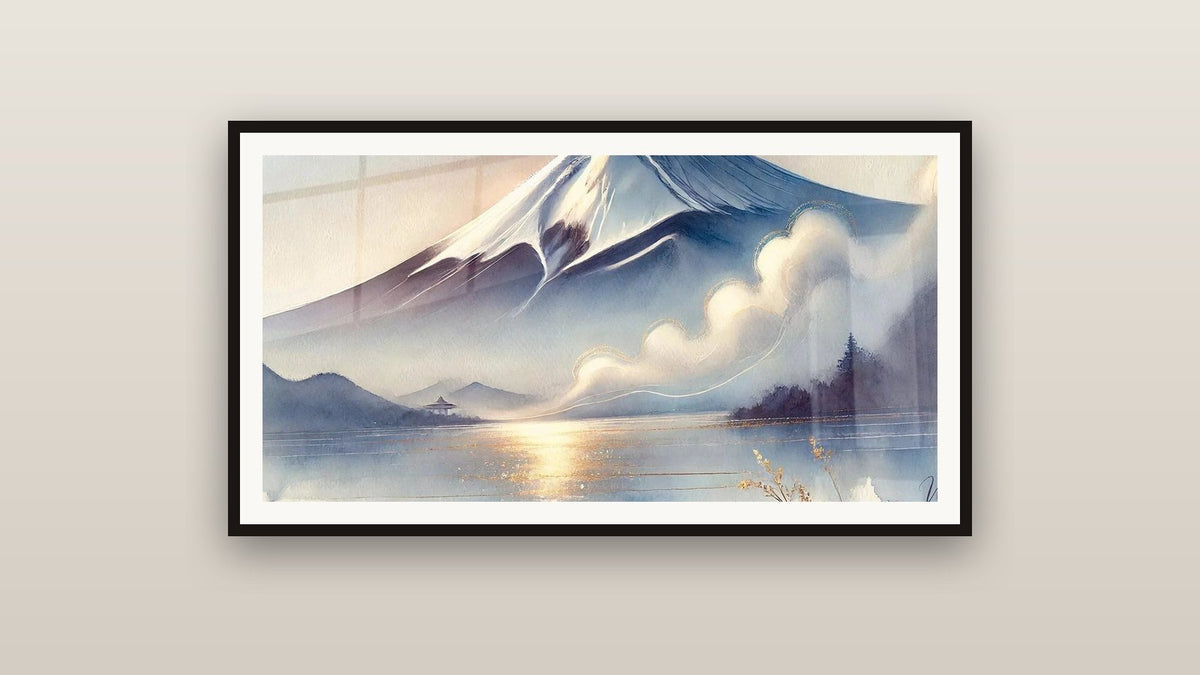 Gerahmtes Gemälde an einer Wand: Die Seele des Berges