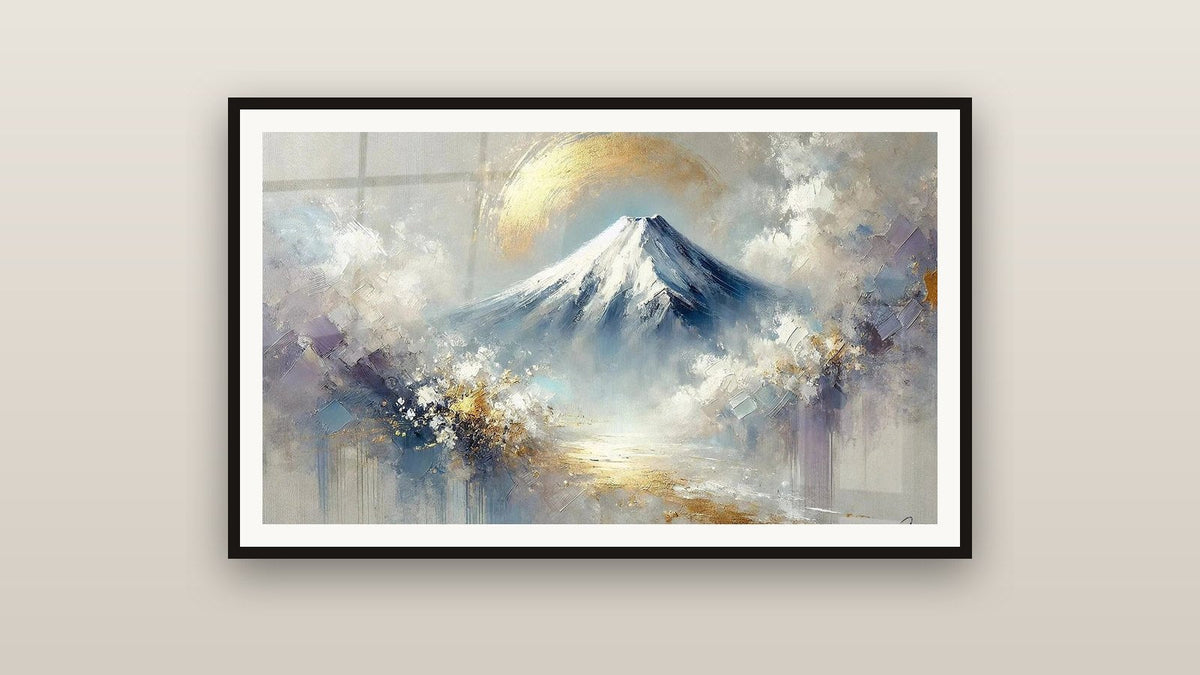 Tableau encadré sur un mur : Éveil du Mont Sacré