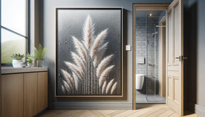 Tableau encadré hermétiquement dans un couloir humide près d'une salle de bain avec cadre protecteur anti-humidité