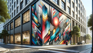 Mur décoré d'agence urbaine protégé par un traitement de surface anti-graffiti transparent et brillant