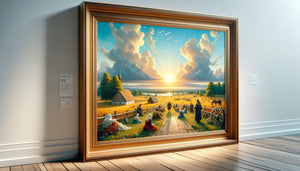 Peinture encadrée protégée par verre anti-UV museum préservant couleurs vibrantes et transparence cristalline