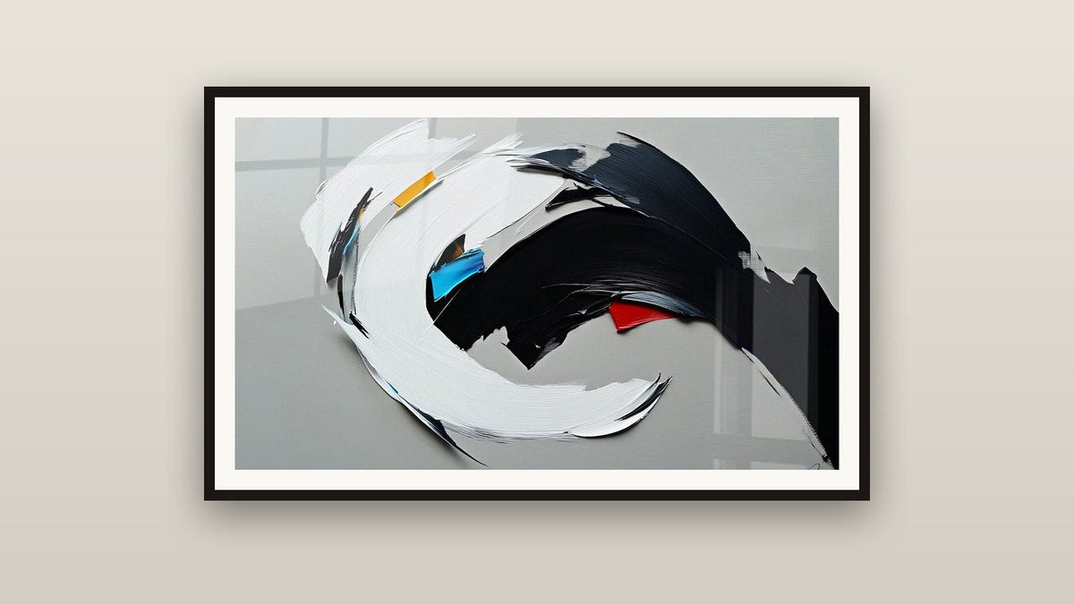 Framed painting on a wall: Dynamic Abstract