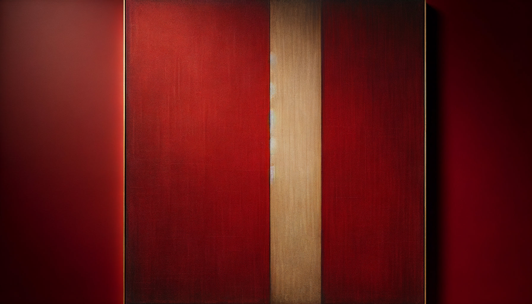 Peinture zip de Barnett Newman : champ coloré rouge traversé d'une bande verticale beige, expressionnisme abstrait années 1950