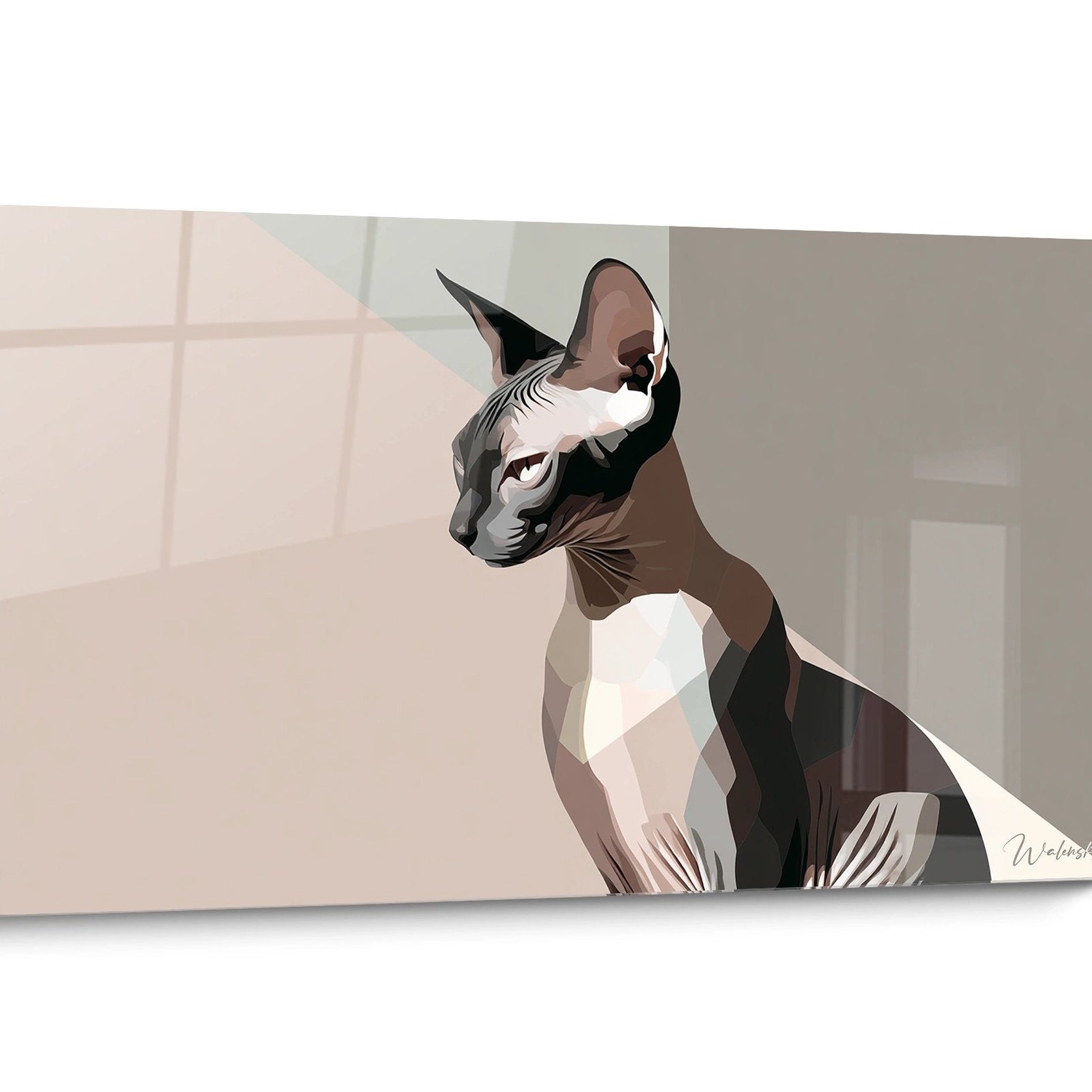 Geometric Sphynx Cat Wall Art