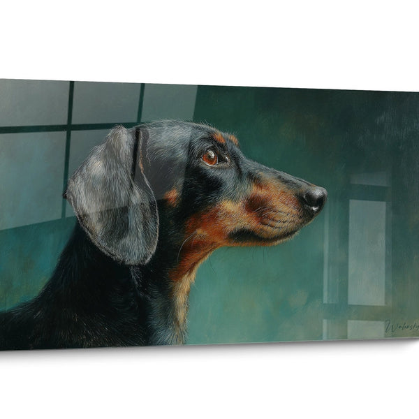 Tableau chien Teckel Noir et Blanc