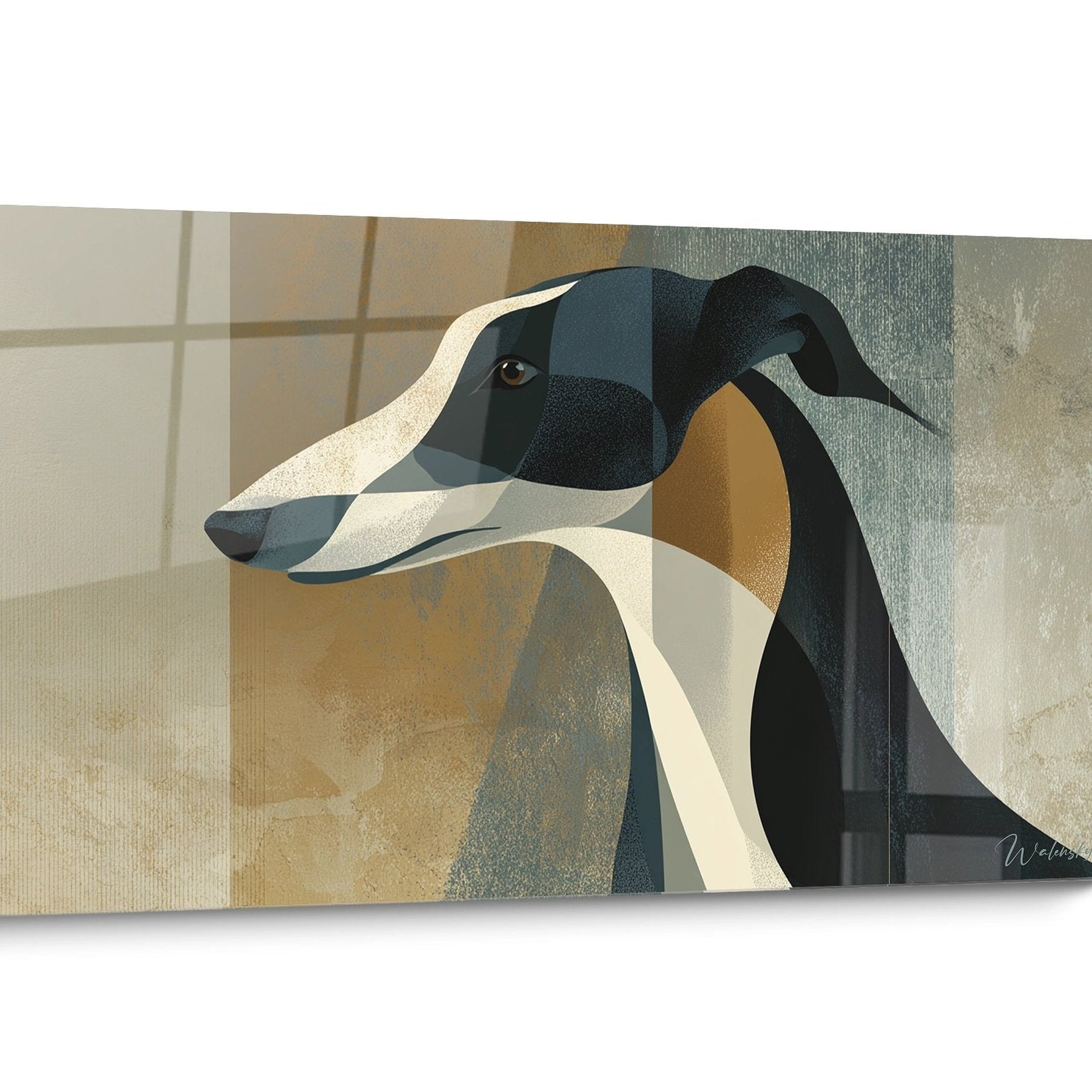 Wandbild Hund Sakuki Geometrisch