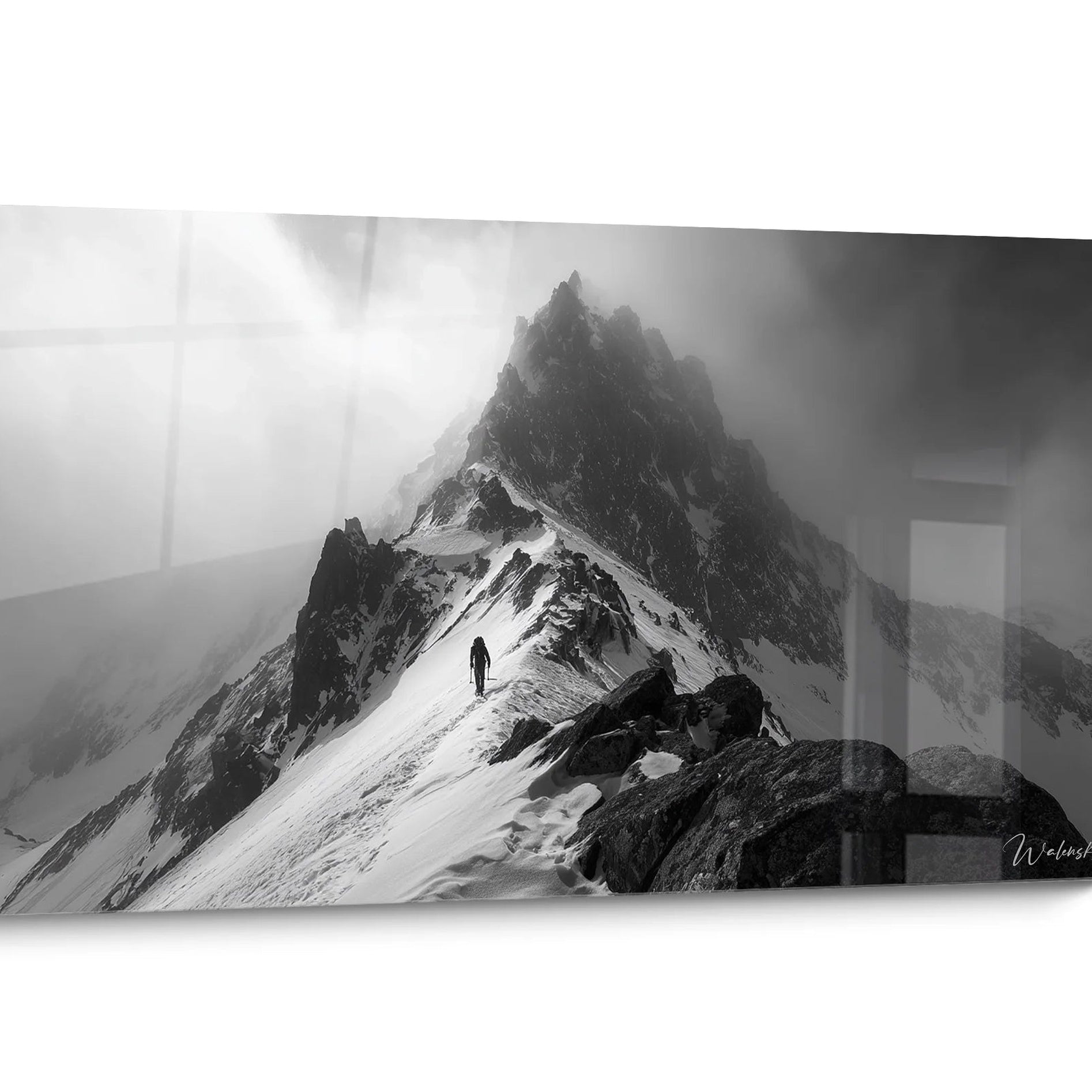 Tableau paysage noir et blanc Montagne