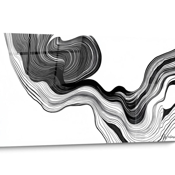 Tableau Rayures noir et blanc Minimaliste