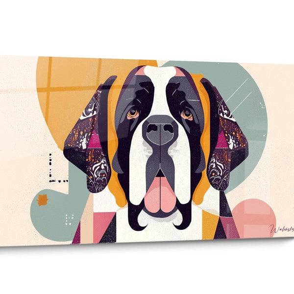 Tableau chien Saint Bernard Géométrique
