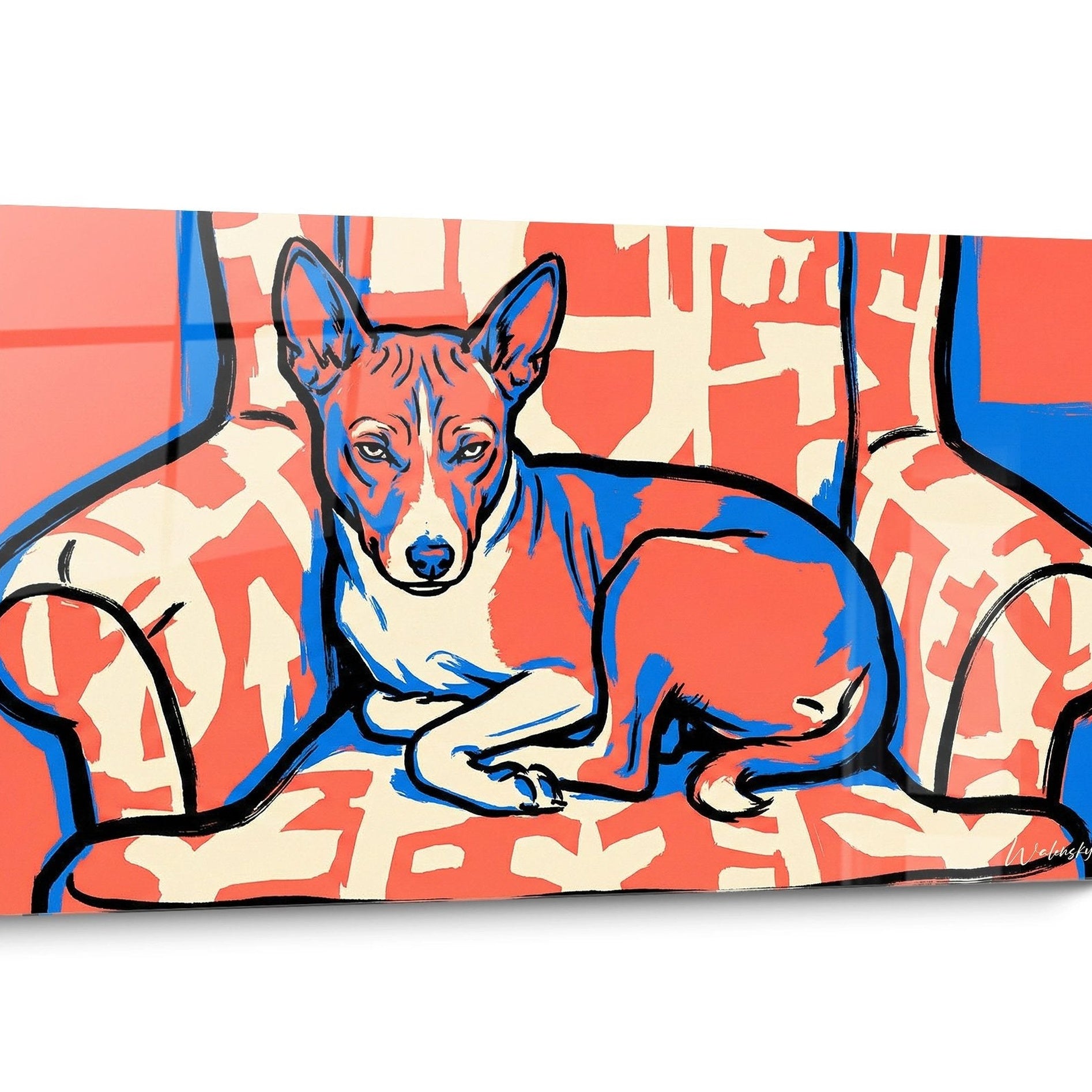 Tableau chien Basenji Pop Art