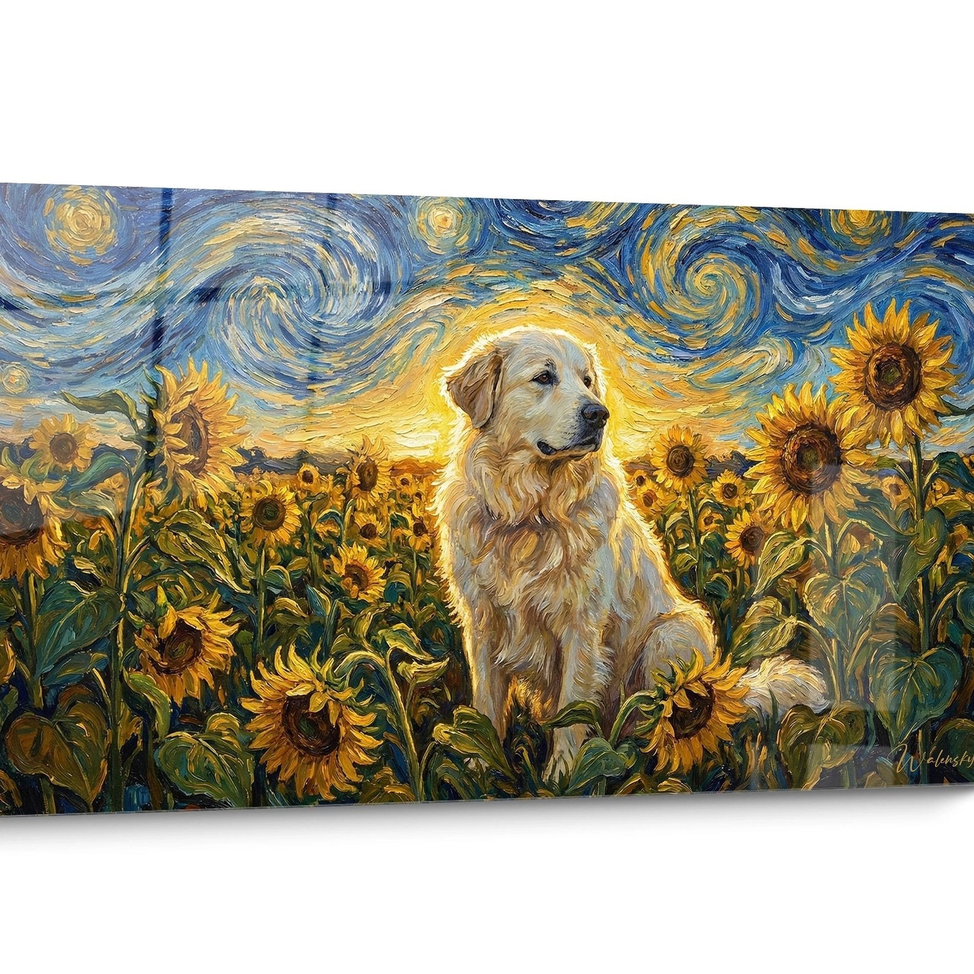 Tableau chien Montagne des Pyrénées Impressionniste