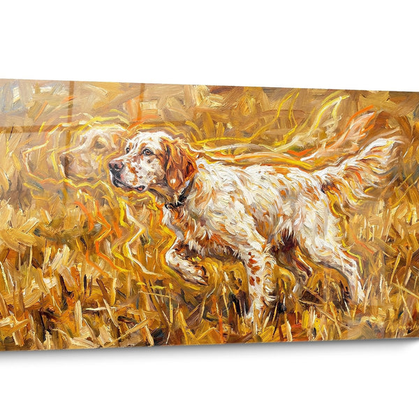 English Setter Dog Hunting Canvas Art