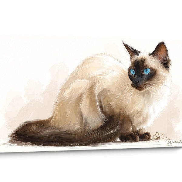 Balinese Cat Painting Blue Eyes
