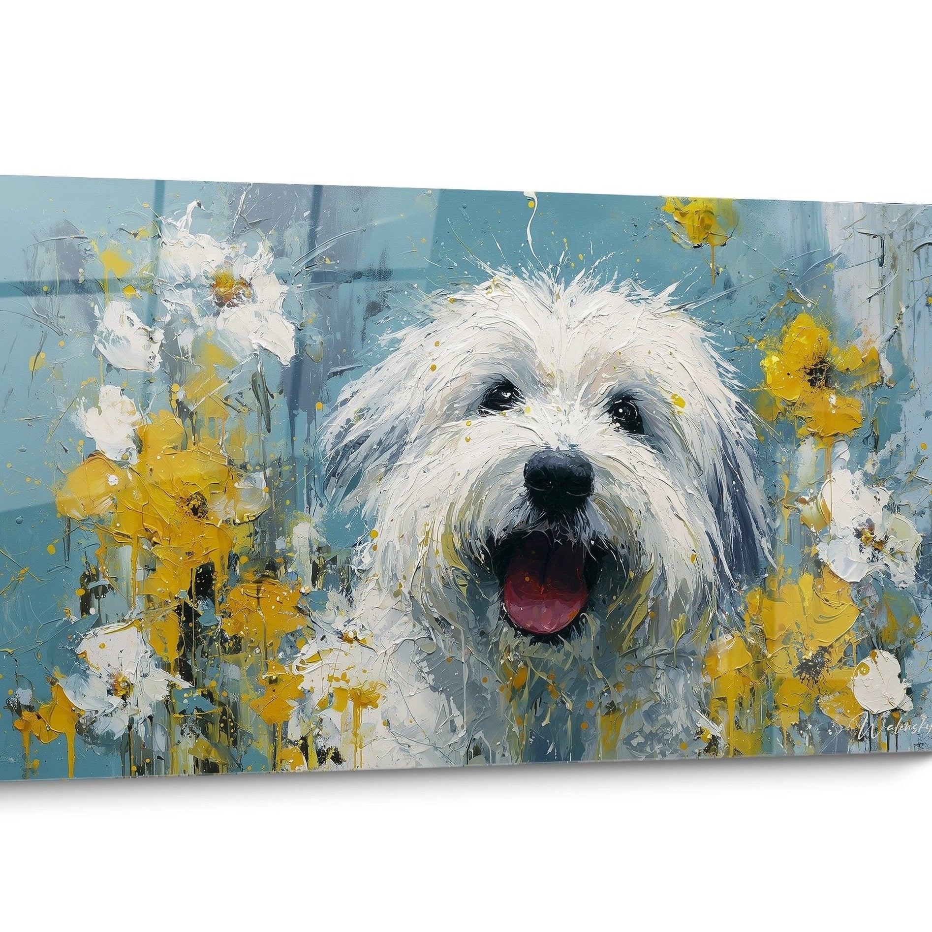 Tableau chien Coton de Tuléar Coloré