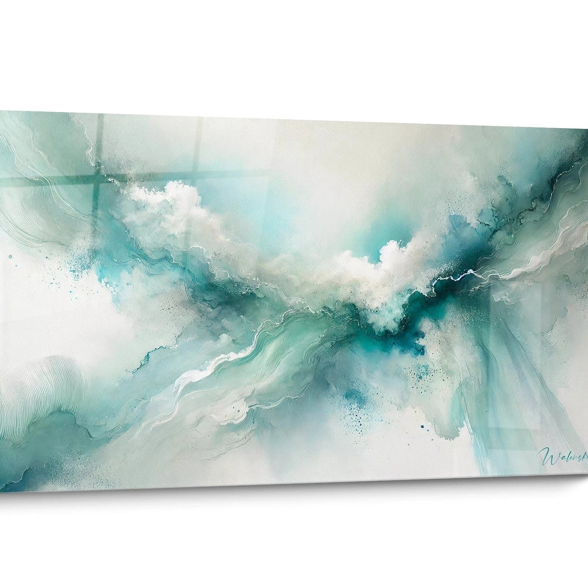 Tableau Turquoise Abstrait Zen