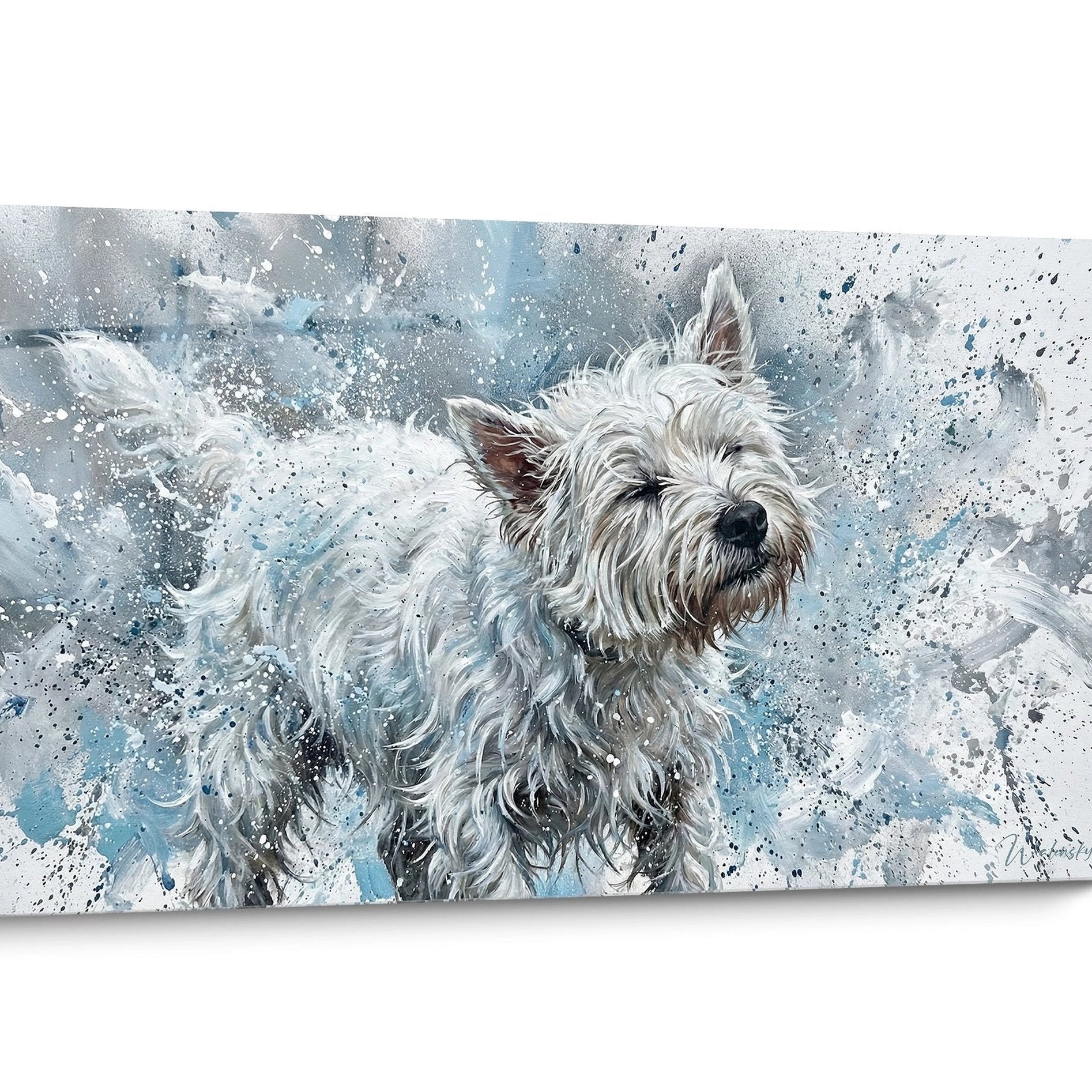 Tableau chien West Highland White Terrier Moderne