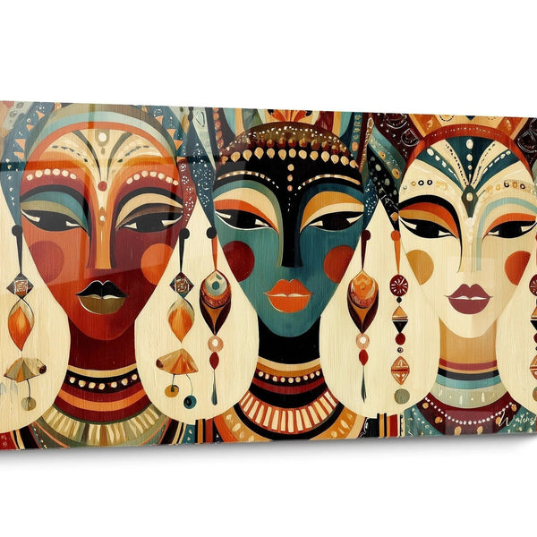 Turquoise African Mask Wall Art