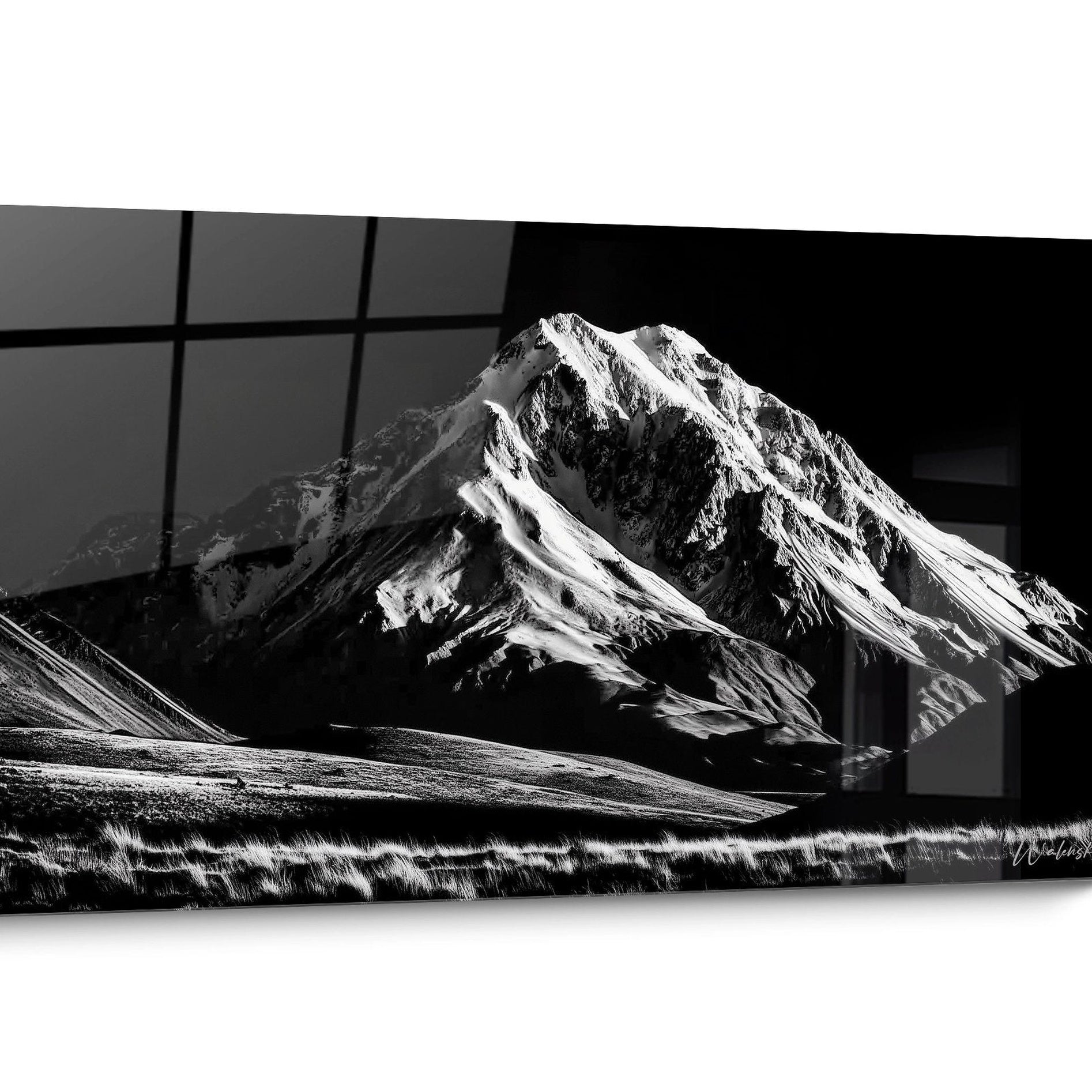 Tableau volcans Noir et Blanc Minimaliste
