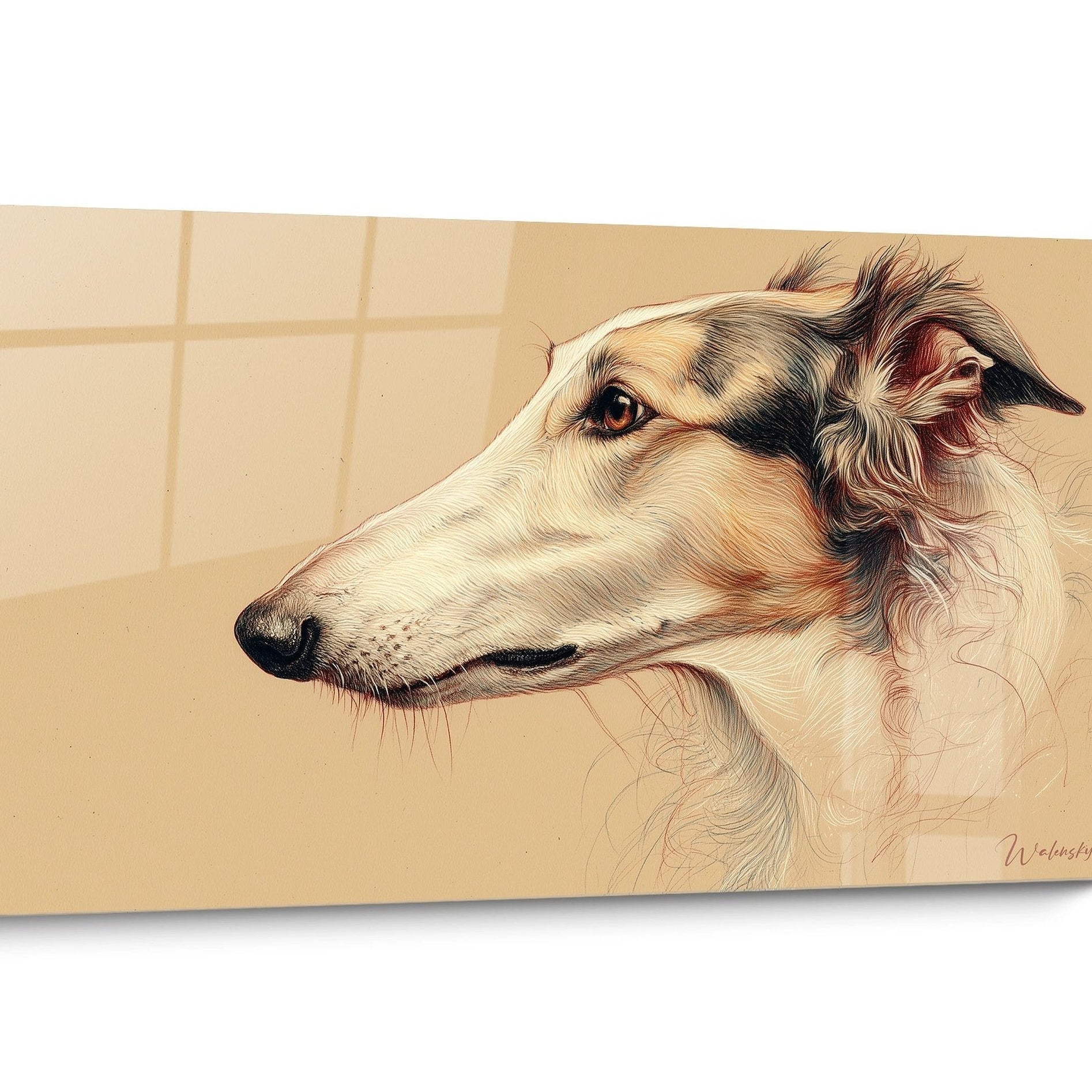 Tableau chien Barzoi Portrait