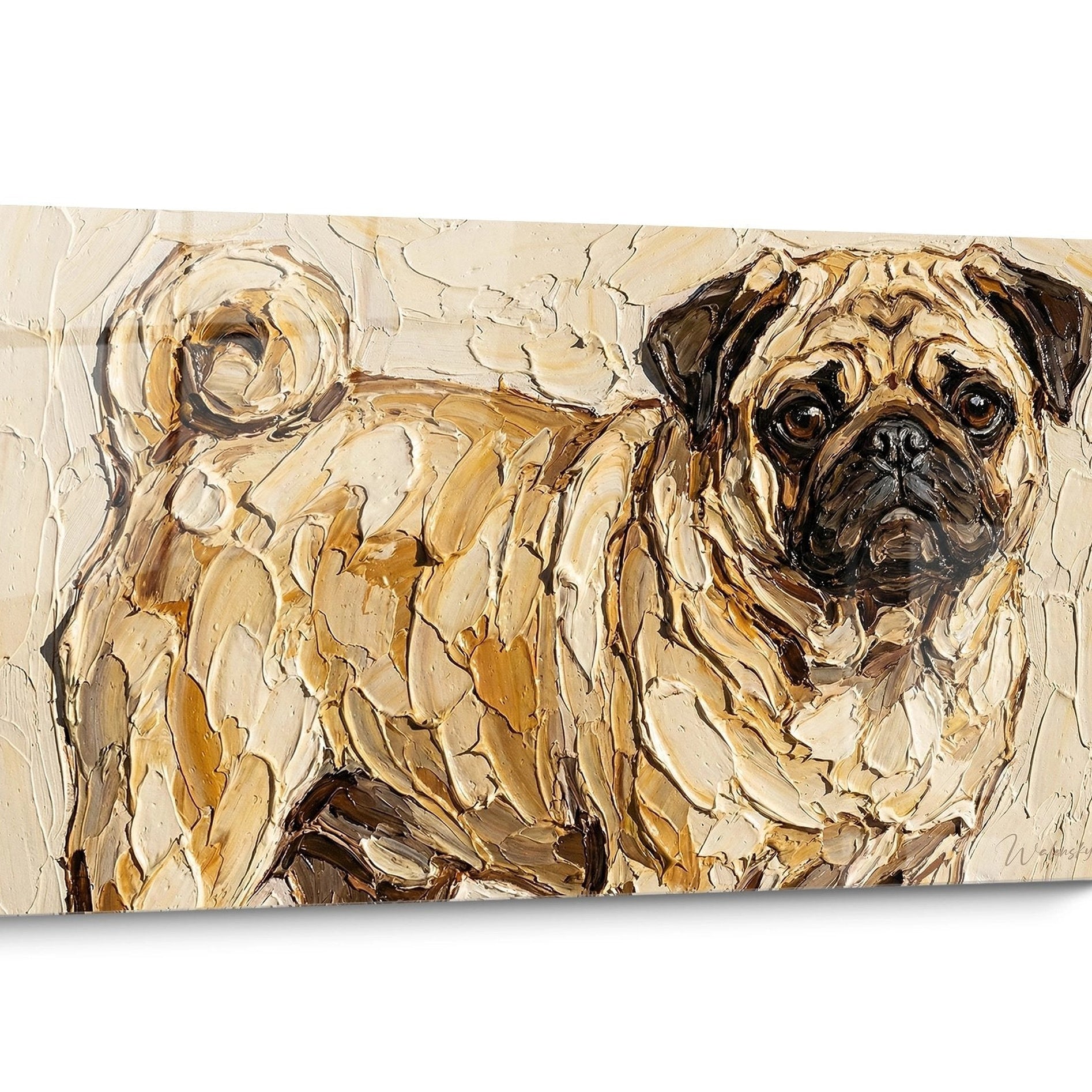 Goldenes Mops-Gemälde