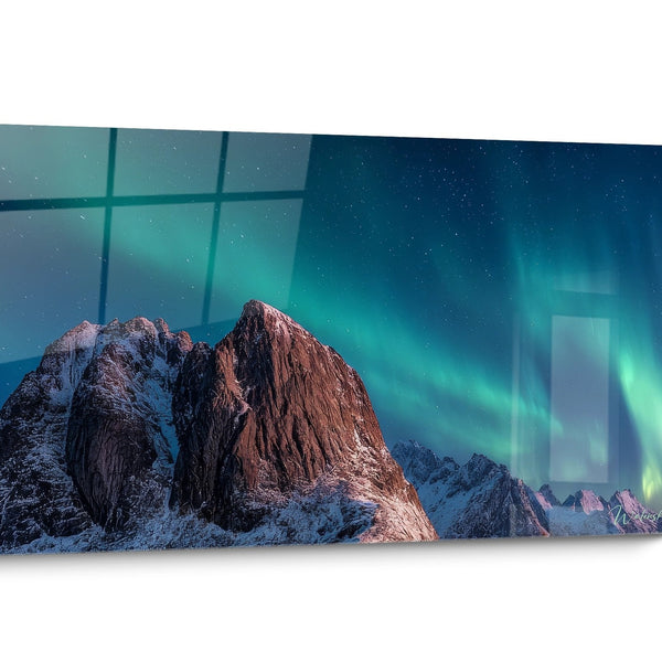 Tableau Aurore boréale Montagne