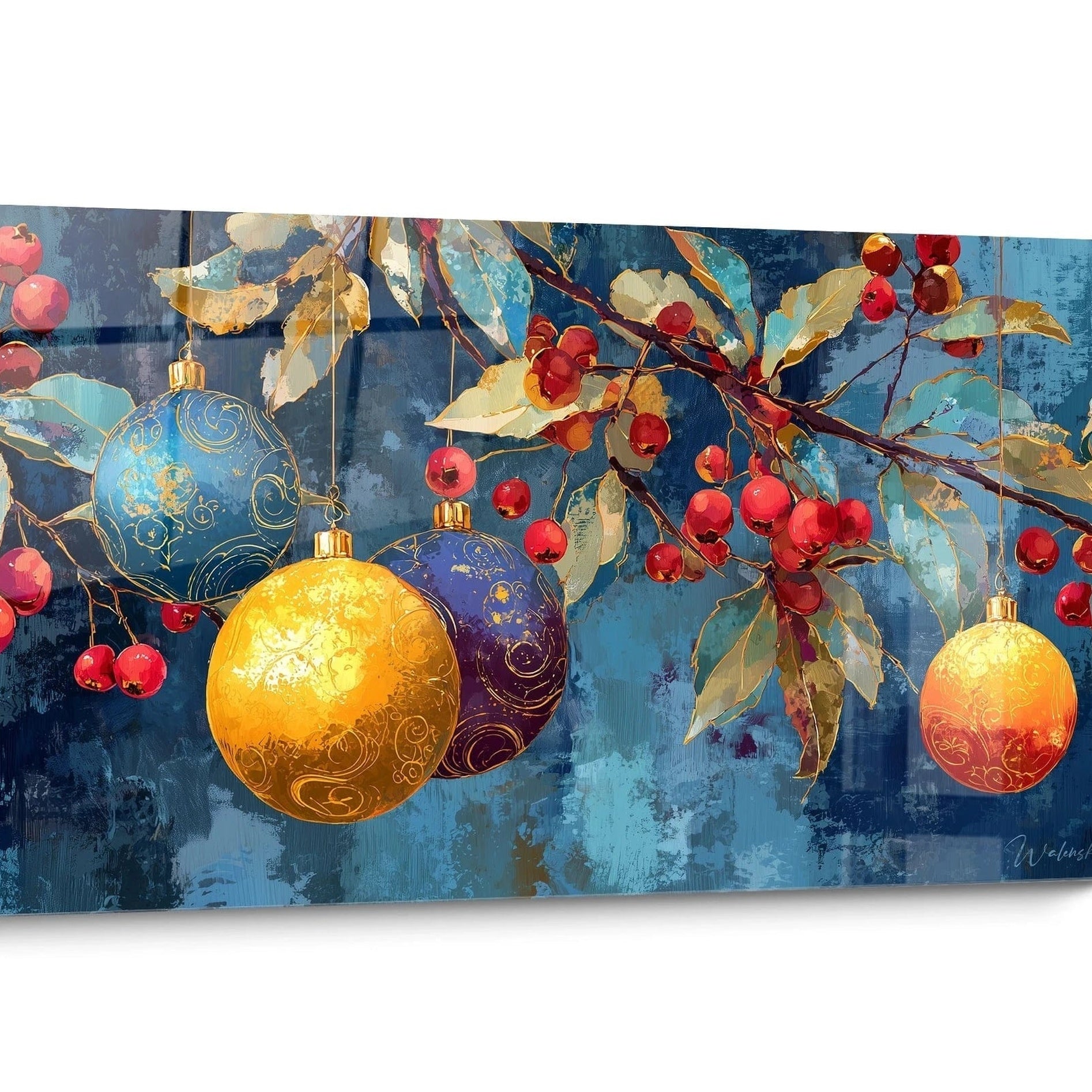 Blue and White Christmas Wall Art