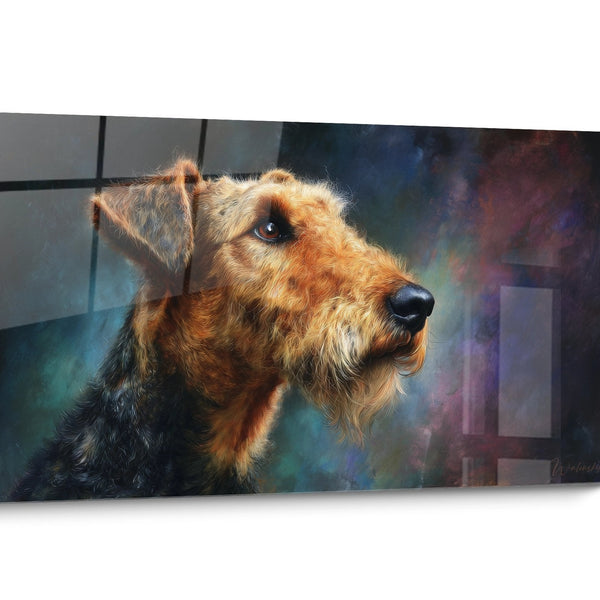 Tableau chien Airedale Terrier Portrait