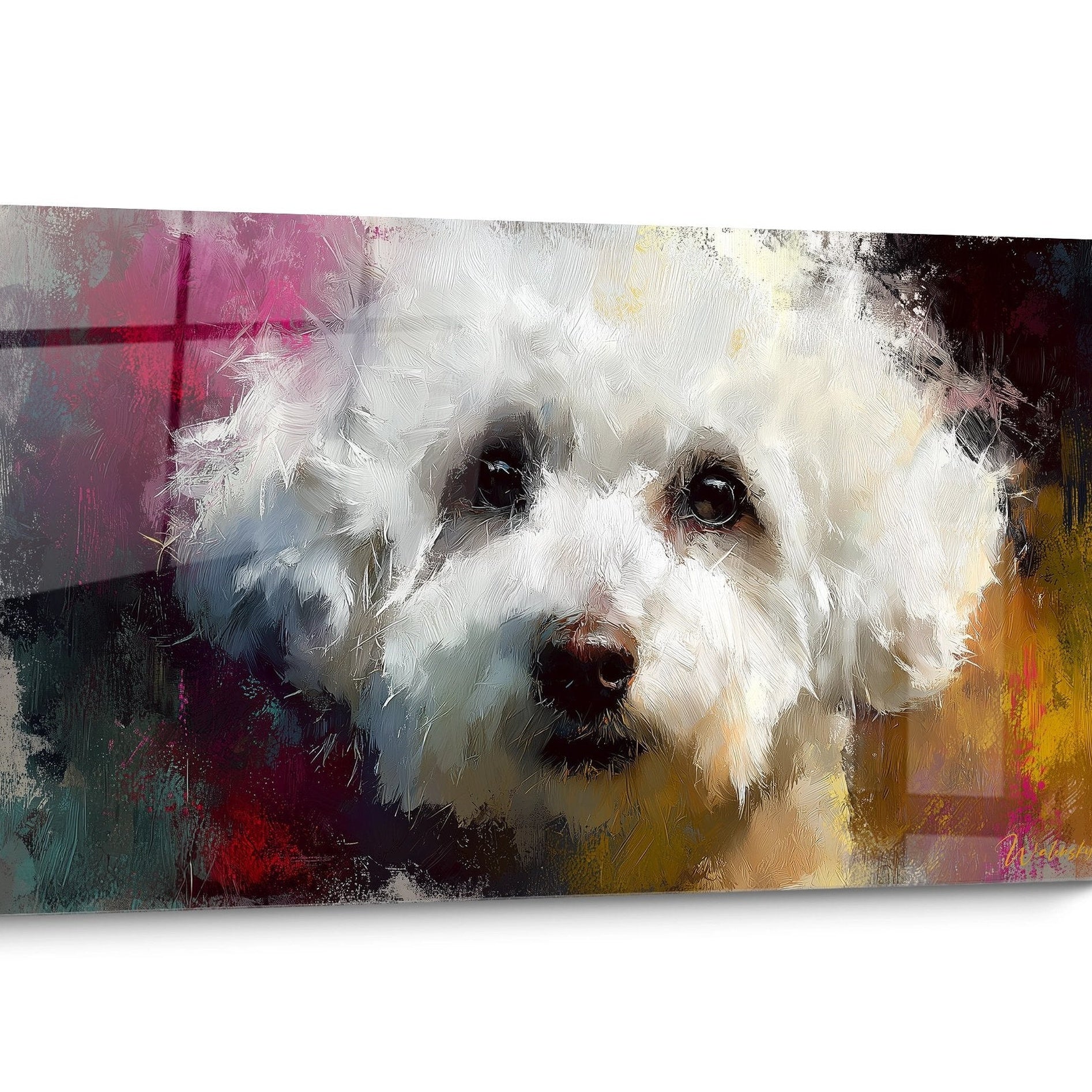 Tableau chien Bichon Frisé Moderne