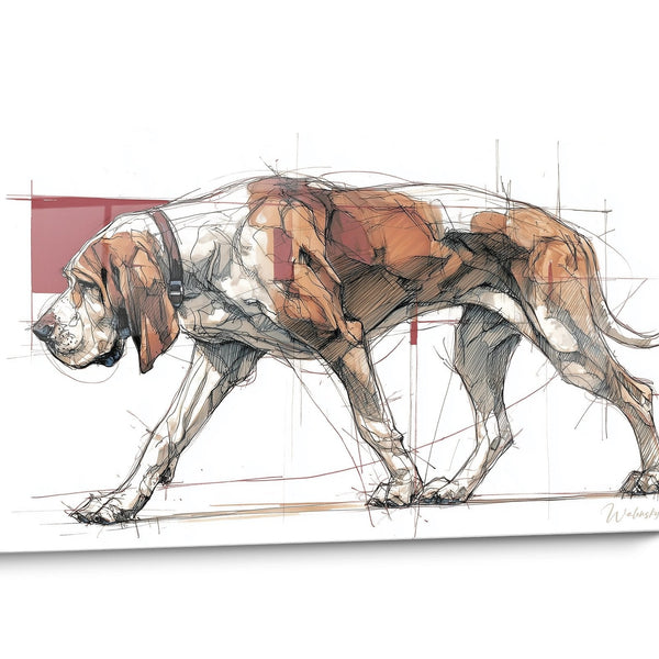 Tableau chien Bloodhound Aquarelle