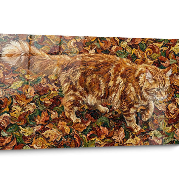 Tableau chat Maine Coon Automne
