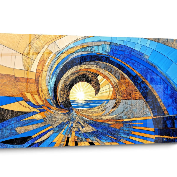 Tableau spirales abstraites Doré