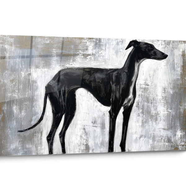 Tableau Lévrier Whippet Noir et Blanc