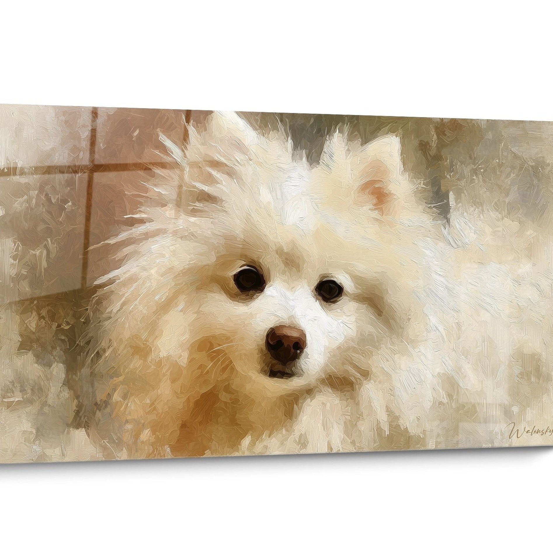 Tableau chien Spitz Japonais Doré