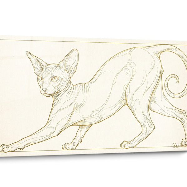 Tableau chat Peterbald Mouvement