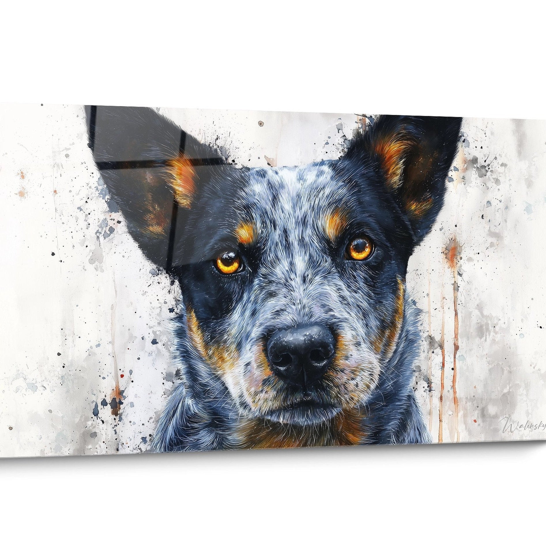 Tableau chien Australian Cattle Dog Aquarelle