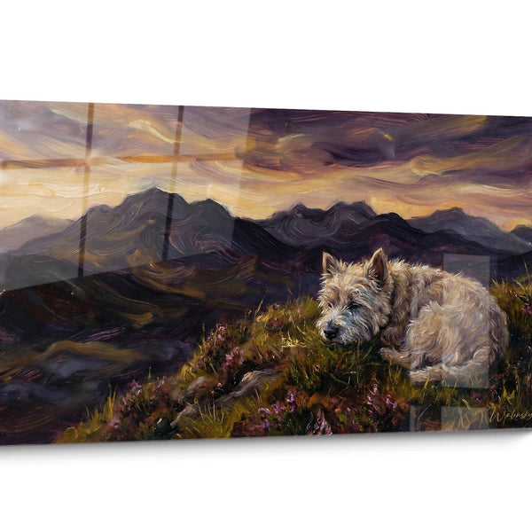 Tableau chien West Highland White Terrier Montagne