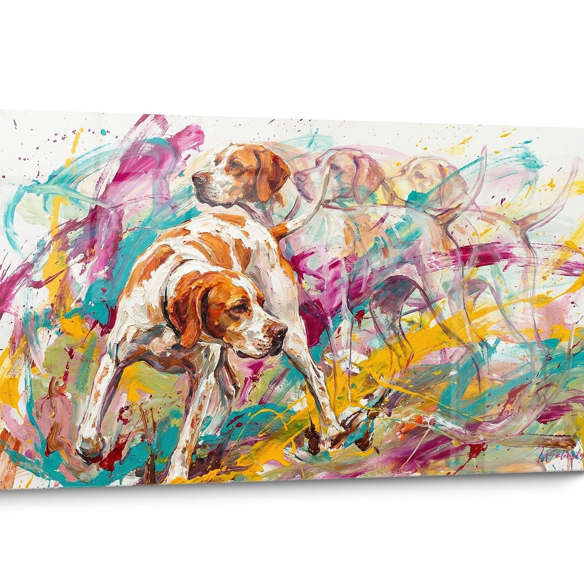 Tableau chien Pointer Anglais Pop Art