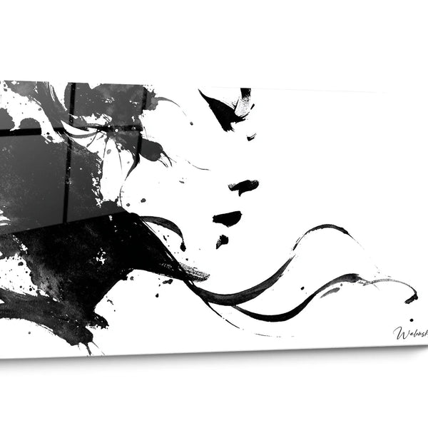 Tableau visage noir et blanc Minimaliste