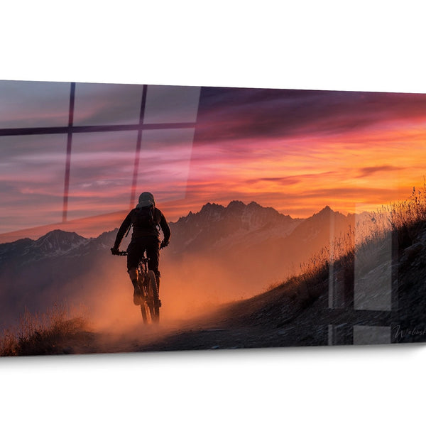 Mountain Bike Sunset Wall Art