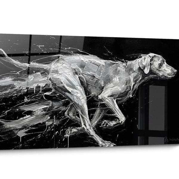Weimaraner Dog Wall Art Black and White