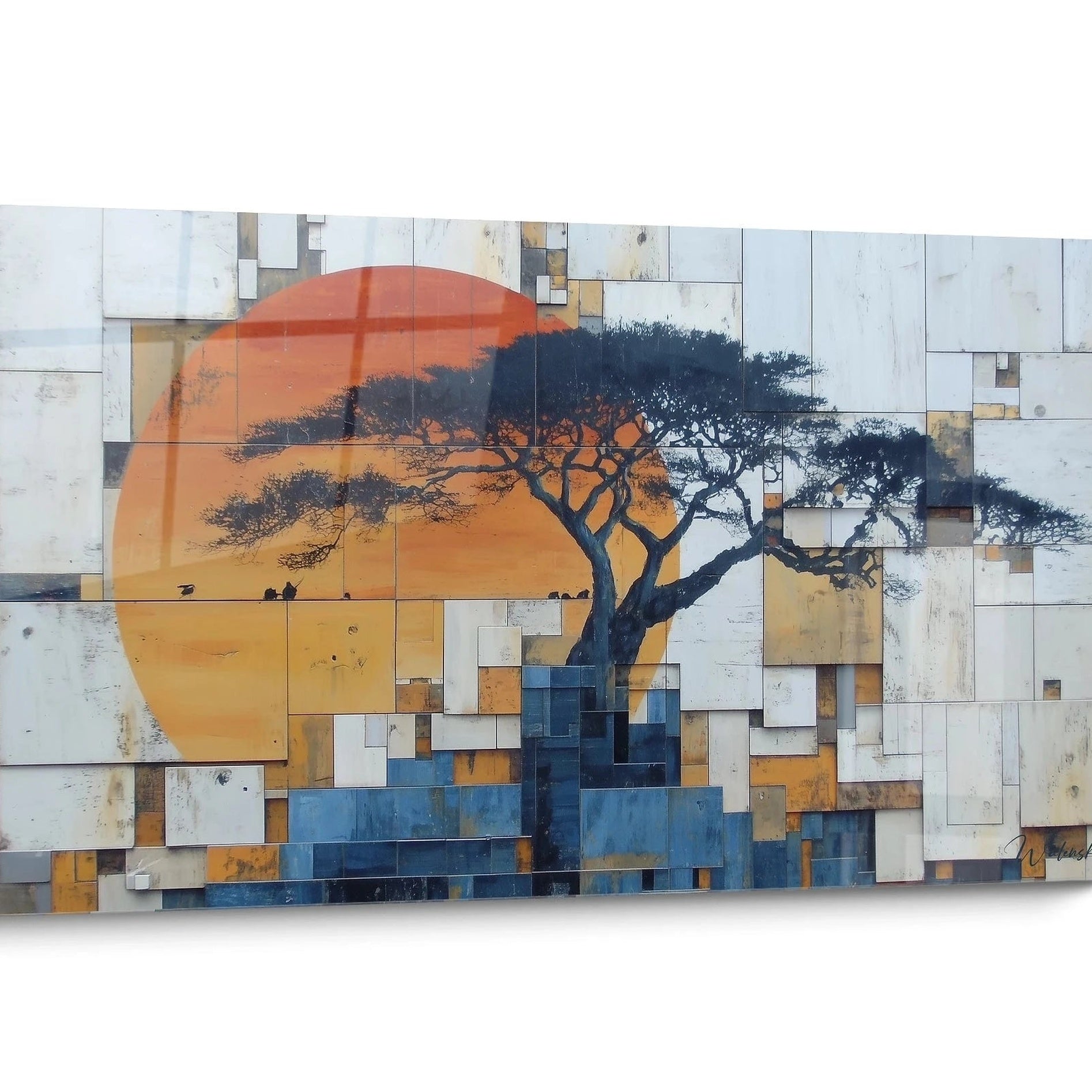 Rechteckiges geometrisches Wandbild