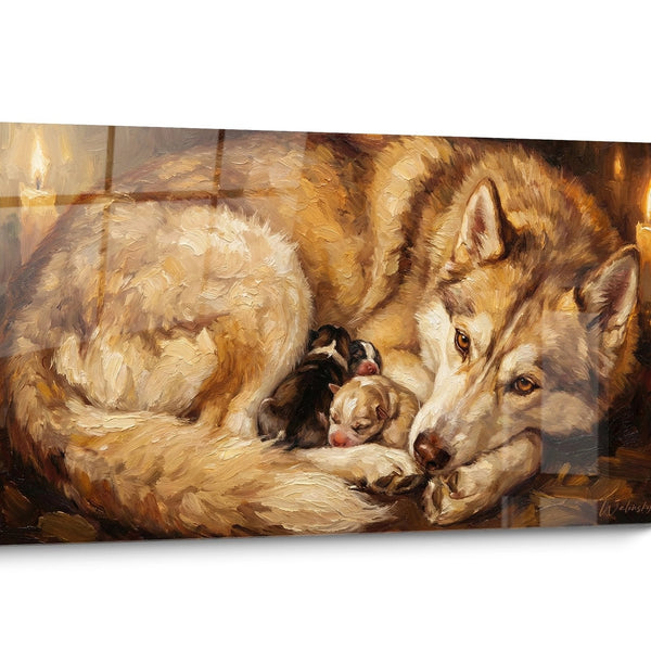 Schilderij Siberische Husky Goud