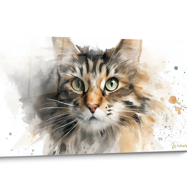 Tableau chat American Bobtail Aquarelle