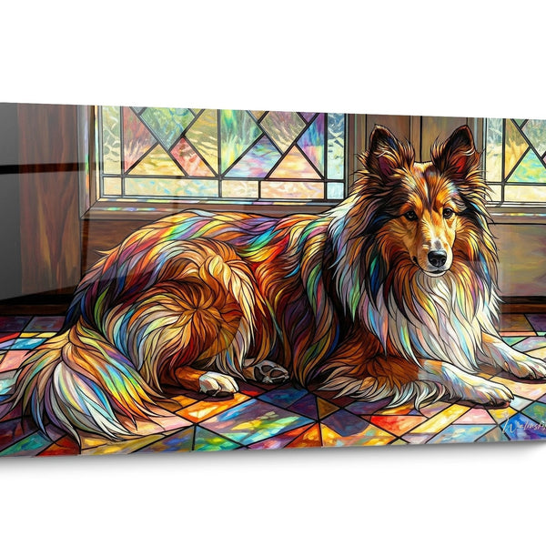 Quadro cane Pastore delle Shetland Astratto