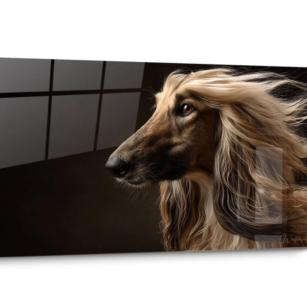 Schilderij Afghaanse windhond goud