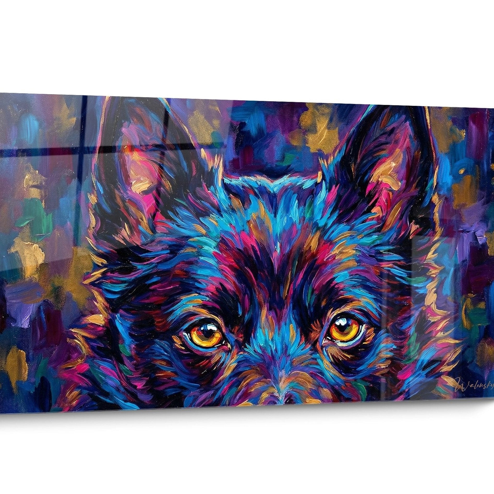 Schipperke Hund Gemälde Farbig