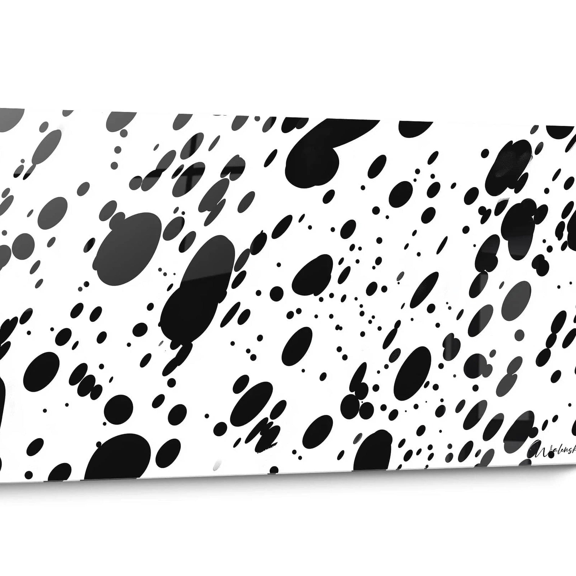 Tableau tacheté noir et blanc style dalmatien Abstrait