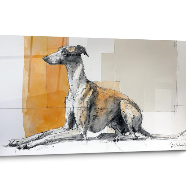 Barzoi-Hundetafel Aquarell