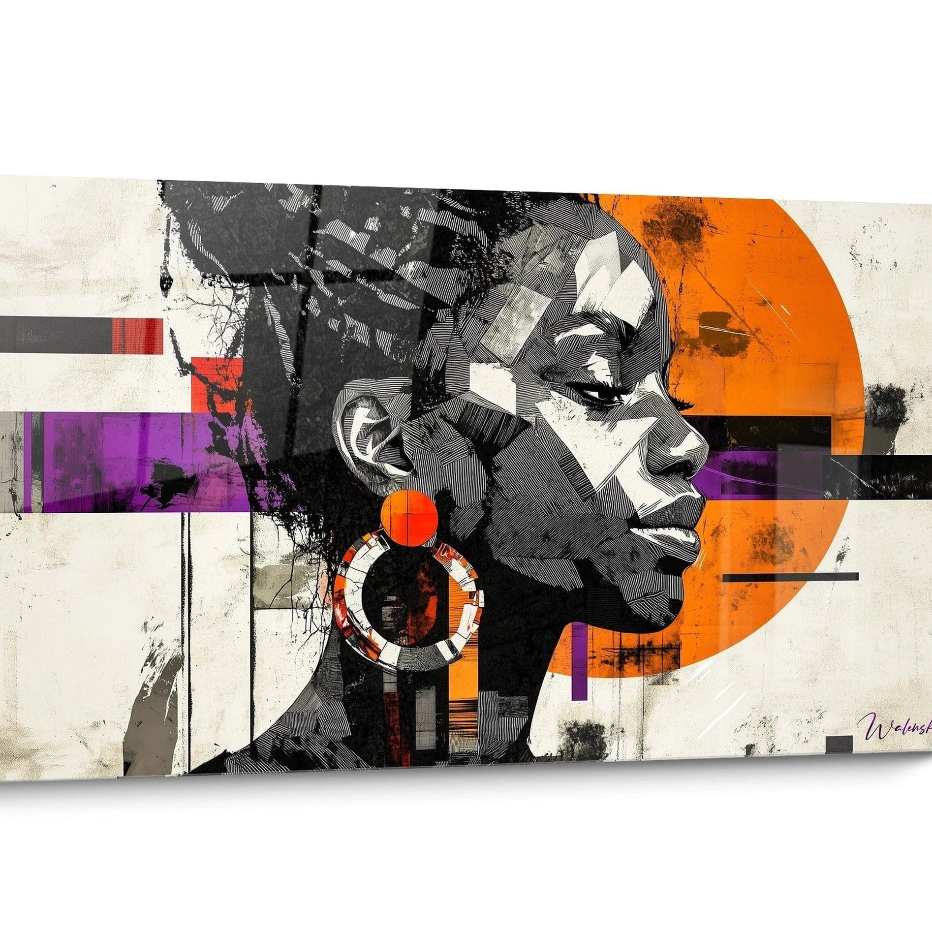 Tableau Visage africain Street Art