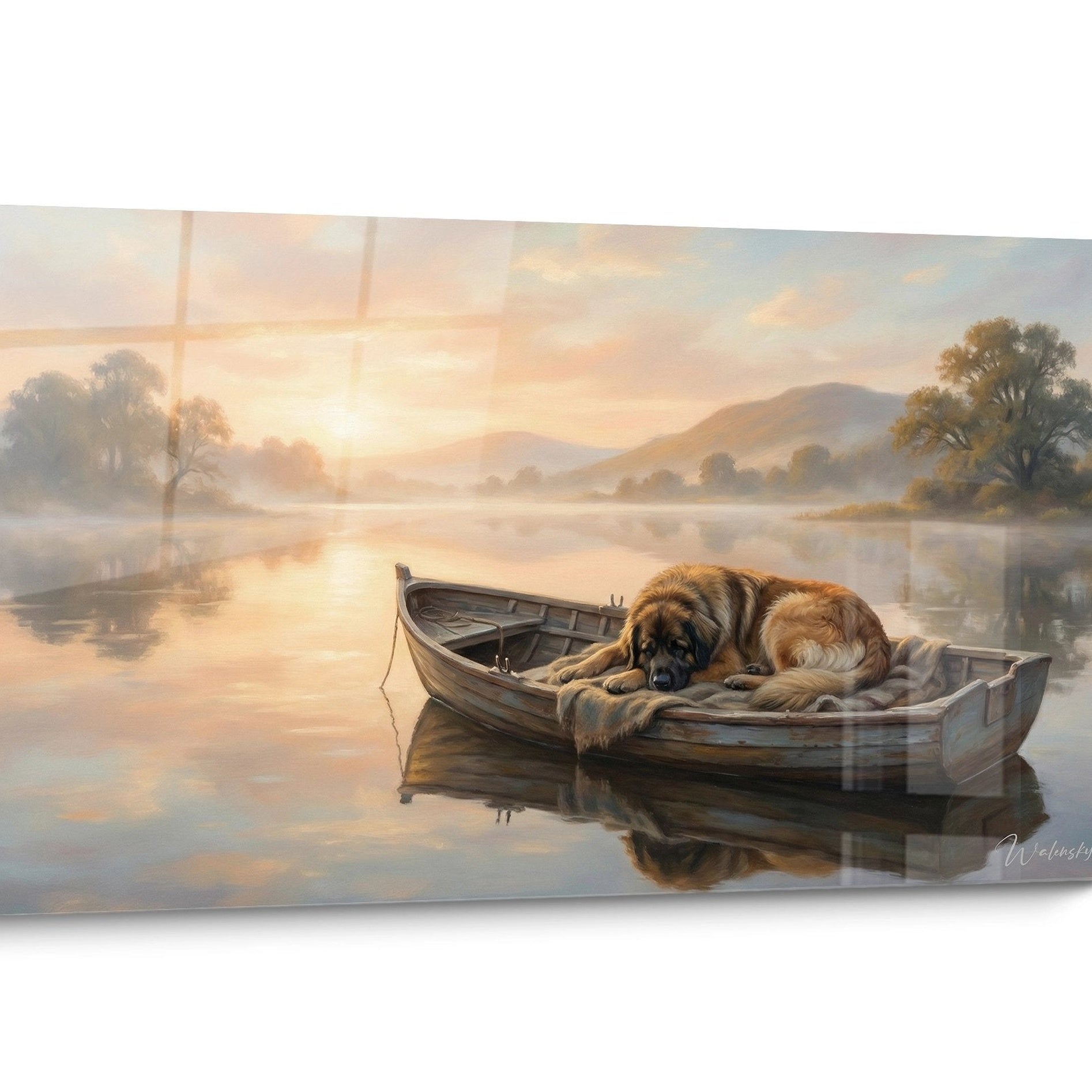 Tableau chien Leonberg Eau